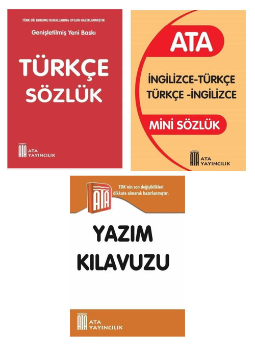 Ata Yayıncılık Mini Türkçe Sözlük- İngilizce Sözlük -Yazım Kılavuzu(Plastik Kapak)