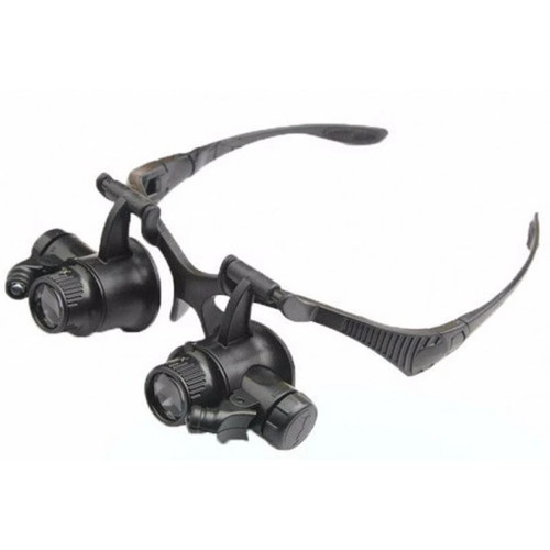 Gözlük Modeli 10X 15X 20X 25X Lens 2 Led Işıklı Büyüteç 9892G