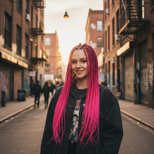 Afrika Örgüsü Ve Rasta İçin Sen / Neon Pembe