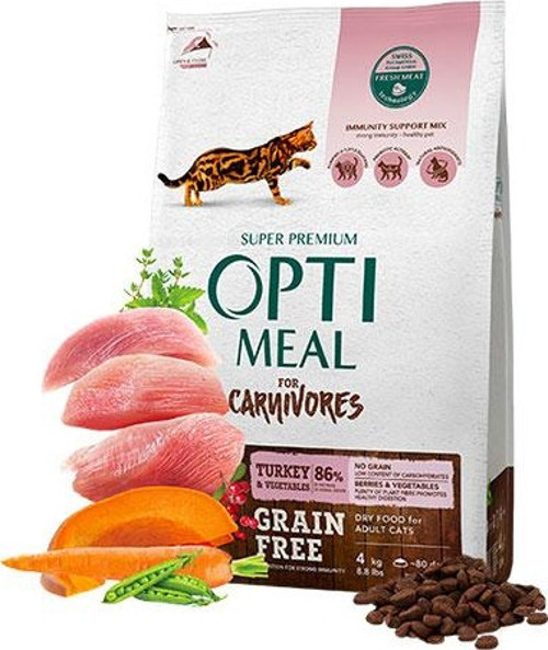 Süper Premium Hindili-Sebzeli Tahılsız Yetişkin Kedi Maması 4 Kg