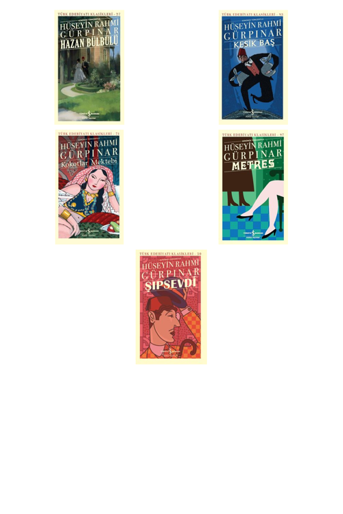 Hüseyin Rahmi Gürpınar Hazan Bülbülü Günümüz Türkçesiyle +4 Adet Kitap Set
