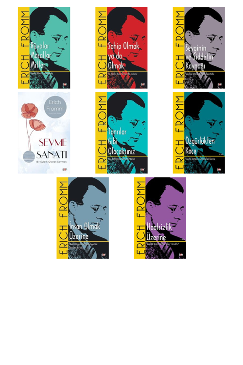 Erich Fromm Rüyalar Masallar Mitler & Sembol Dilinin +7 Adet Kitap Set