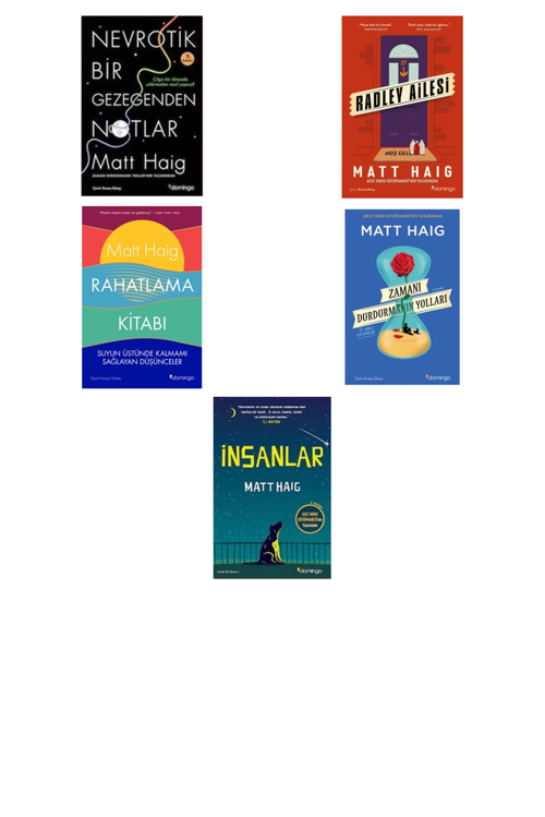 Matt Haig Nevrotik Bir Gezegenden Notlar +4 Adet Kitap Set