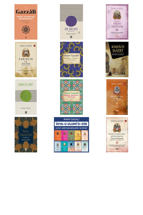 İmam Gazali Beden Arzularının Dizginlenmesi & Kitabü +11 Adet Kitap Set