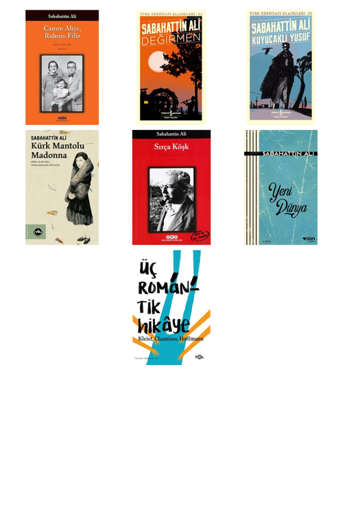 Sabahattin Ali Canım Aliye, Ruhum Filiz +6 Adet Kitap Set