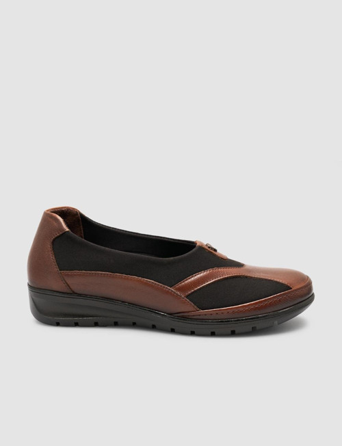%100 Hakiki Deri Taba Detaylı Kadın Comfort Ayakkabı