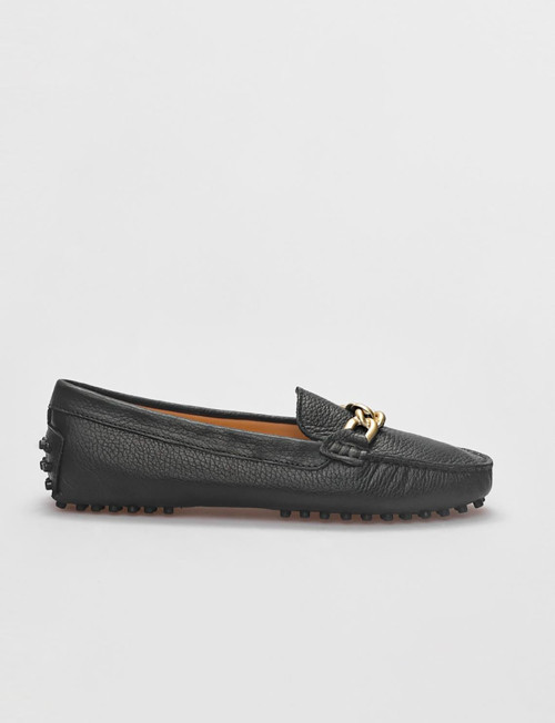 Hakiki Deri Siyah Kadın Loafer