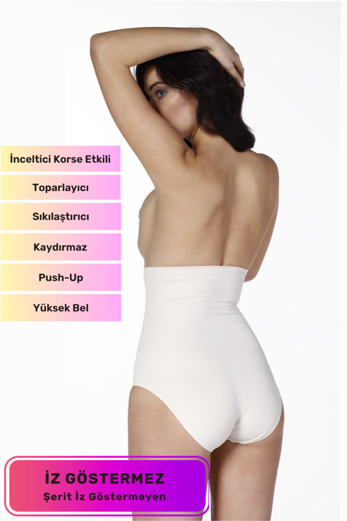 Toparlayıcı Sıkılaştırıcı İz Göstermeyen Yüksek Bel Kaydırmaz Yüksek Bel Slip Korse