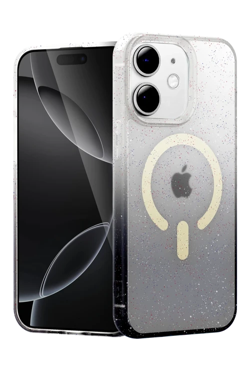 Apple iPhone 12 Pummel Shiny Magsafe Kapak - Siyah