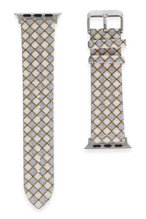 Apple Watch 38Mm Karo Motif Kordon - Lila