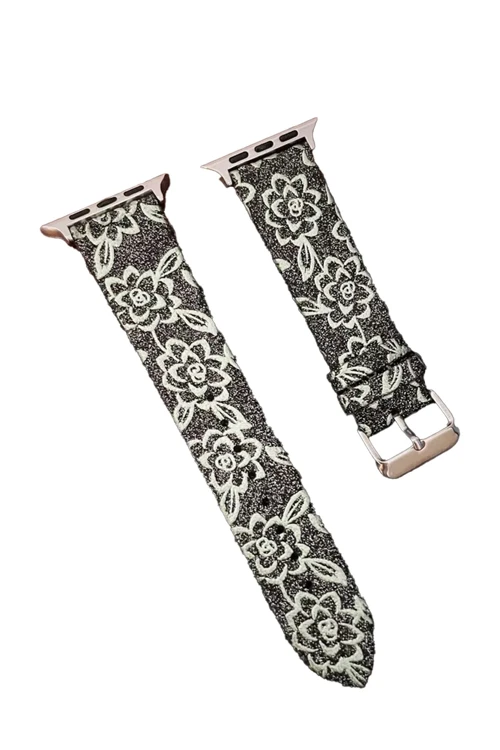 Apple Watch 42Mm Creeper Desenli Kordon - Siyah