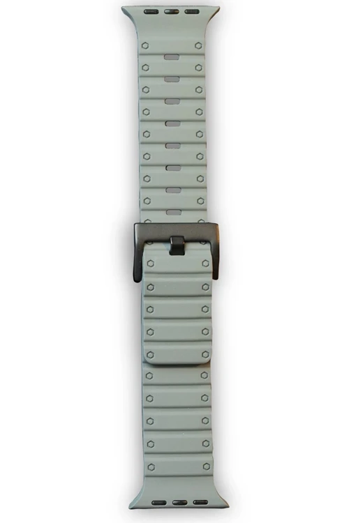 Apple Watch 42Mm Magnus Mıknatıslı Silikon Kordon - Gri