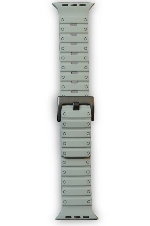 Apple Watch 42Mm Magnus Mıknatıslı Silikon Kordon - Gri