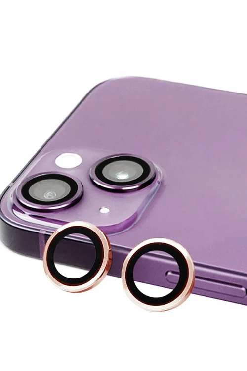iPhone 15 Raze Metal Kamera Lens - Pembe