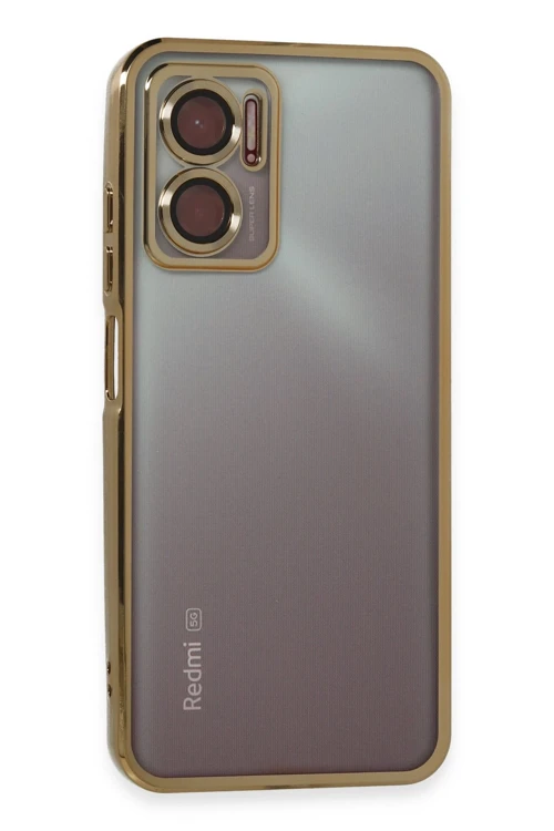 Xiaomi Redmi 10 5G Kılıf Razer Lensli Silikon - Gold