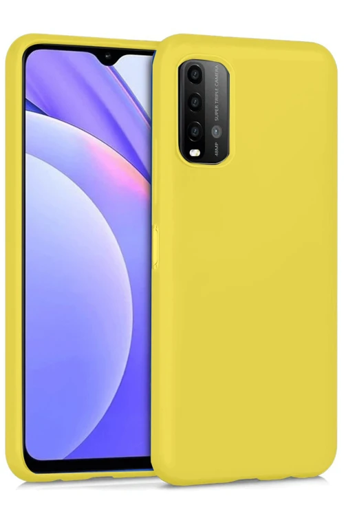 Xiaomi Redmi 9T Kılıf Nano İçi Kadife Silikon - Sarı