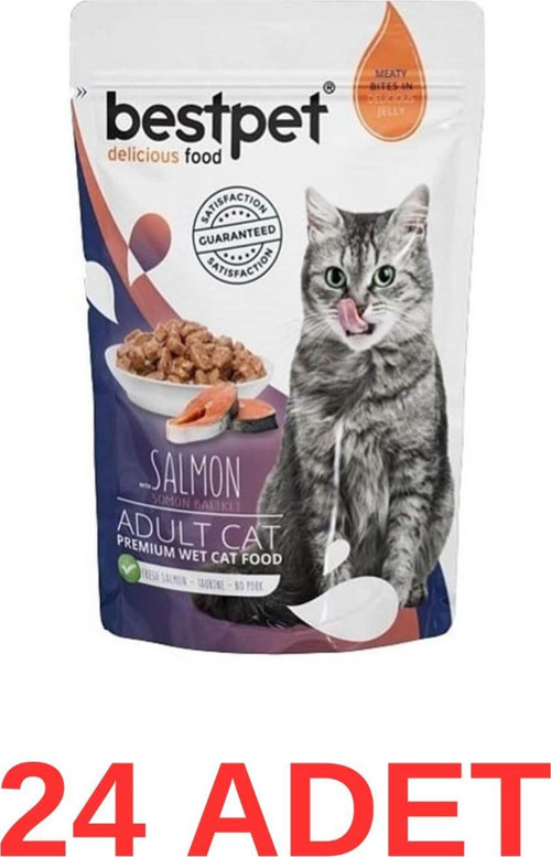 Jelly Pouch Somonlu Yetişkin Kedi Konservesi 85 Gr 24 Adet