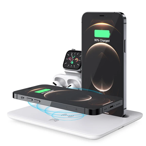 ALLY 4 in1 15W Kablosuz Hızlı Şarj Standı İPhone+İwatch+AirPods Pro Wireless-(5775)