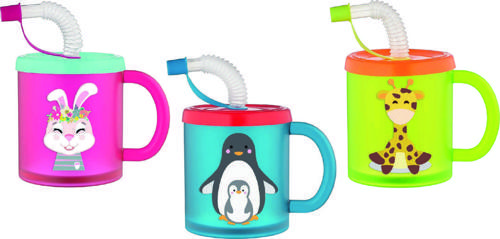 Plastik Bardak Şeklinde Suluk  Mavi