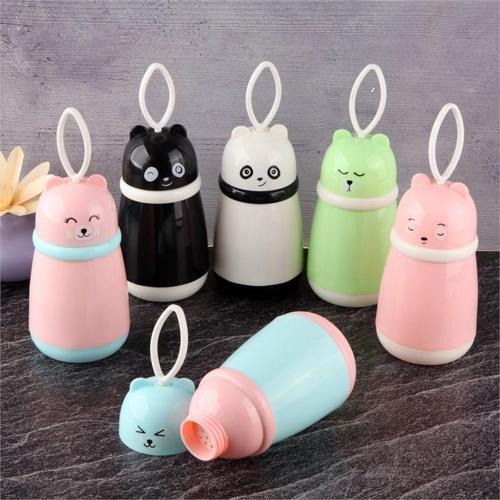 Panda Figürlü  Cam Matara 380 Ml  Siyah