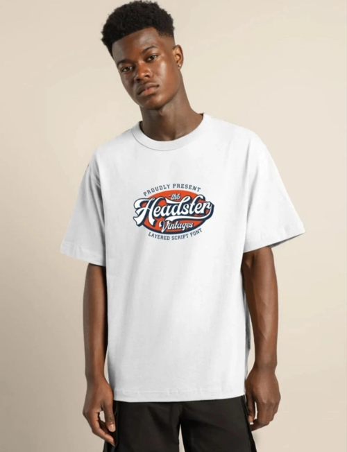 Baskılı Oversize T-Shirt - Beyaz