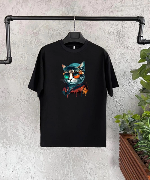 Baskılı T-Shirt - Siyah