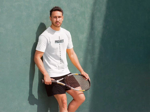 Bisiklet Yaka Baskılı Oversize T-Shirt - Beyaz