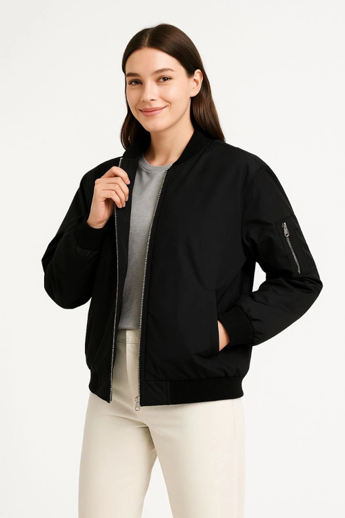 Bomber Mont Ceket Siyah