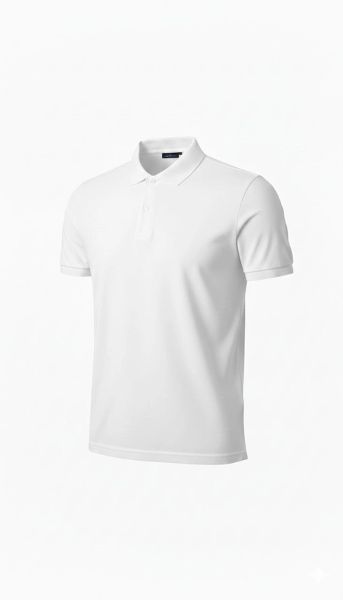 Erkek Pike Kumaş Düğmeli Yaka Regular Fit Günlük Kısa kol Tişört T-shirt - Beyaz