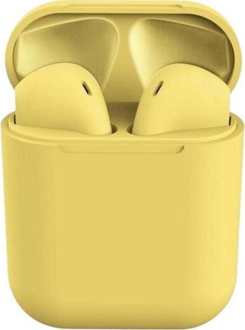 İ12 inPods Bluetooth Kulaklık Pop up 5.0 Stereo Mat Sarı
