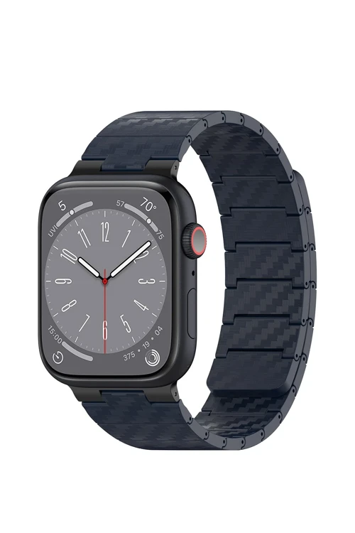 Movenchy Watch 45mm Carbon Steel Kordon - Lacivert