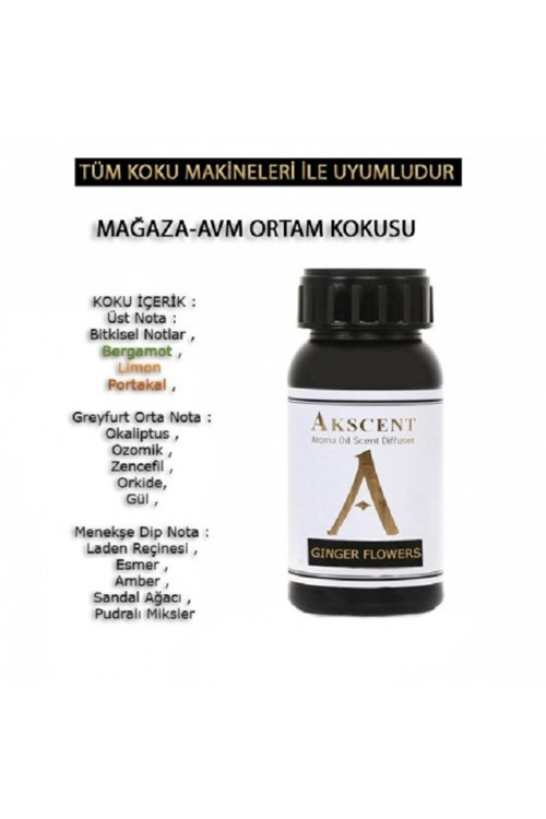 Tüm Koku Makinelerine Uyumlu Ginger Flowers Koku Makinesi Koku Kartuşu Esansı 500 Ml