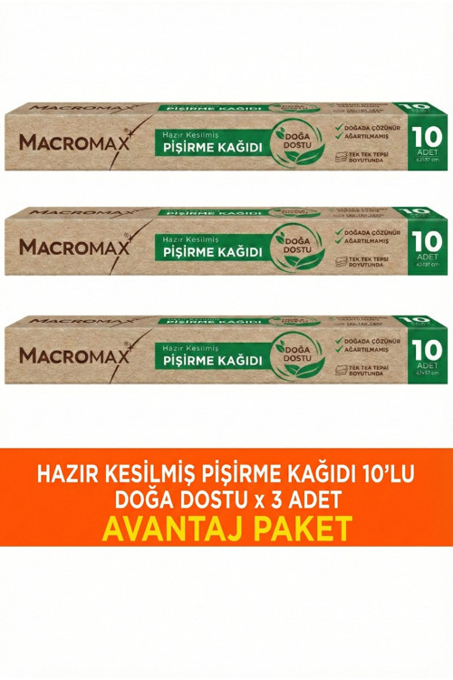 Doğa Dostu Pişirme Kağıdı 3 Adet Çevre Dostu Yapışmaz Fırın Kağıdı