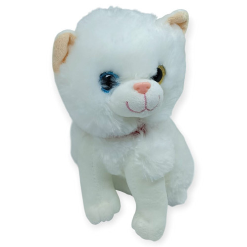 Sesli Peluş Kedi Van Kedisi 25 cm - Beyaz