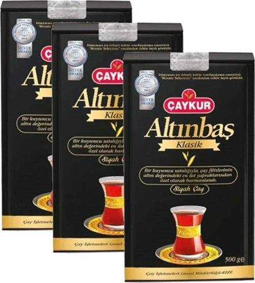 3 Adet Altınbaş Klasik Doğal Siyah Dökme Çay 500 Gr