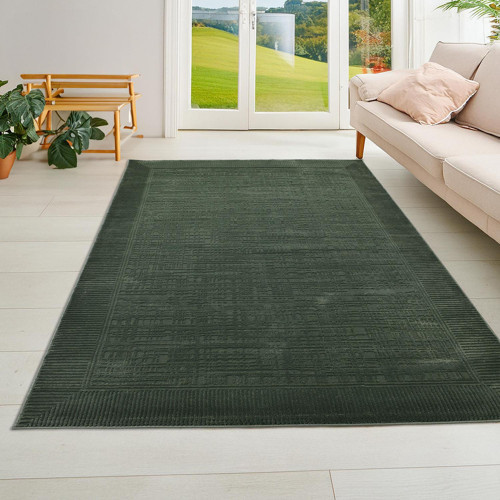 Latte Yumuşak Peluş Yeşil Çocuk Odası Oturma Odası Salon Mutfak Halısı K123A