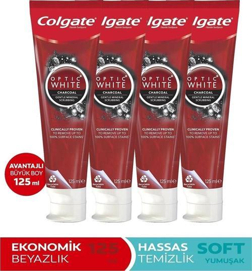 Optic White Aktif Kömür Beyazlatıcı Diş Macunu 125 Ml X 4 Adet