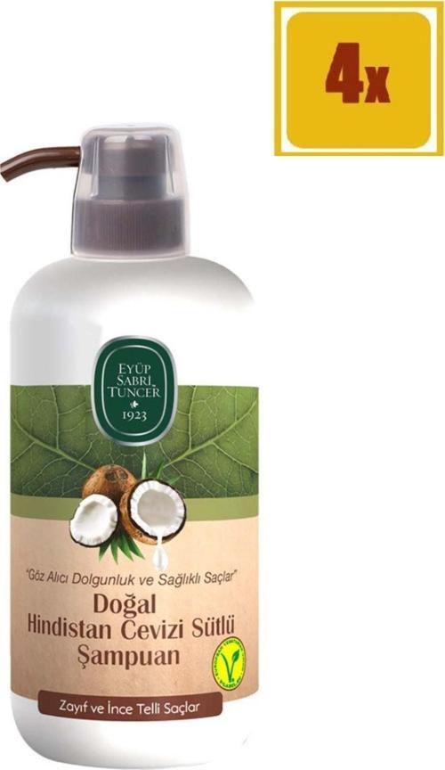 Doğal Hindistan Cevizi Sütlü Şampuan 600 Ml 4 Adet