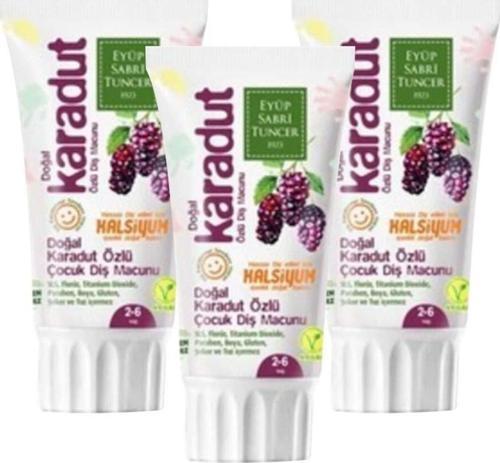 Doğal Karadut Özlü 2 - 6 Yaş Diş Macunu 60 Ml X 3