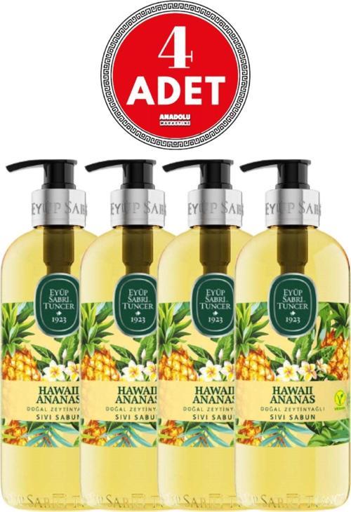 Hawaii Ananas Doğal Zeytinyağlı Sıvı Sabun 500 Ml 4 Adet