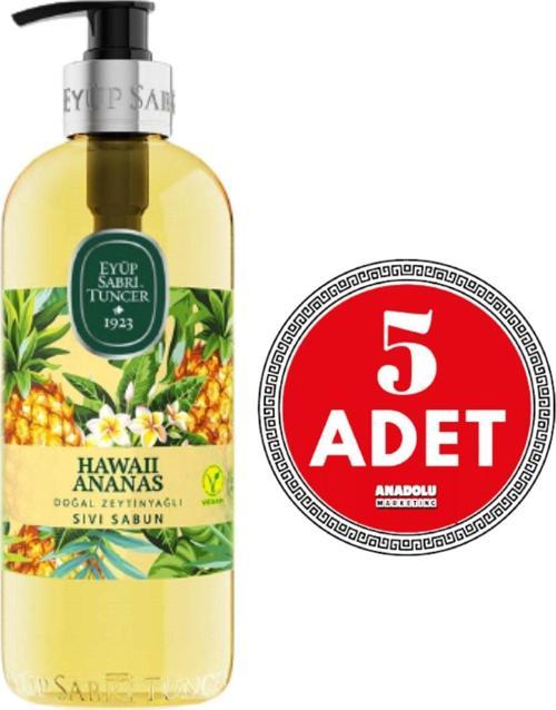 Hawaii Ananas Doğal Zeytinyağlı Sıvı Sabun 500 Ml 5 Adet