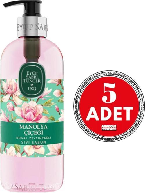 Manolya Çiçeği Doğal Zeytinyağlı Sıvı Sabun 500 Ml 5 Adet
