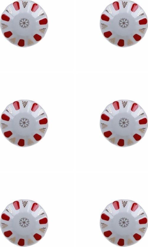 Kırmızı Yaldız Çay Tabağı 11cm 6 lı 04POR005231