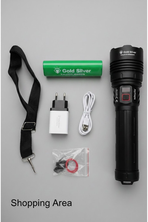 Gold Silver Gs-14600 Şarjlı El Feneri | 80w 8000 Lümen - 18000 Mah