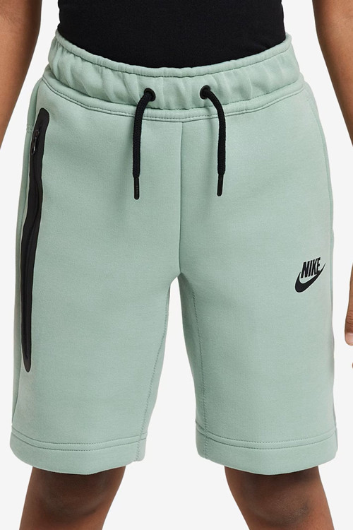 Sportswear Tech Fleece Unisex Kid's Short Çocuk Fermuar Cepli Şort Yeşil