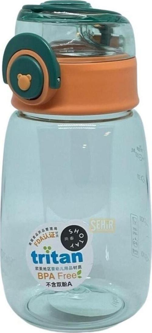 480ml Yeni Koleksiyon Sevimli Ayıcık Rahat İçim Ölçü Skalalı Tritan Su Matarası