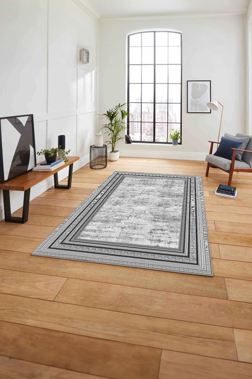 Çerçeveli Kenar Geometrik Model Yıkanabilir Kaymaz Taban Yolluk Mutfak Salon Halısı
