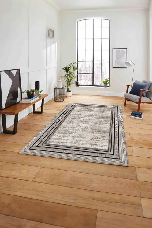 Çerçeveli Kenar Geometrik Model Yıkanabilir Kaymaz Taban Yolluk Mutfak Salon Halısı