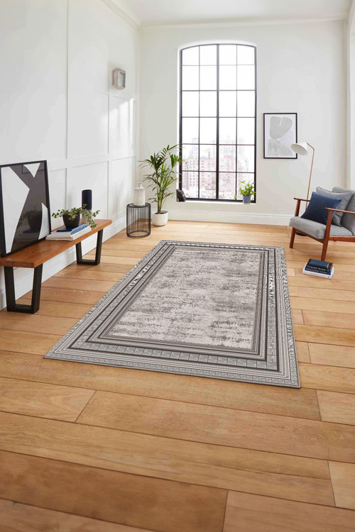Çerçeveli Kenar Geometrik Model Yıkanabilir Kaymaz Taban Yolluk Mutfak Salon Halısı
