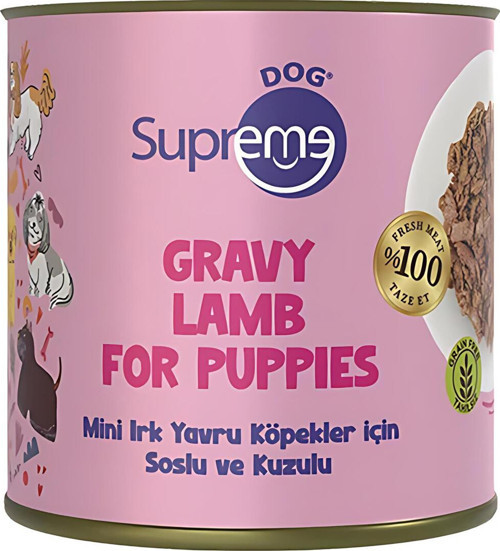 Soslu ve Kuzulu Küçük Irk Yavru Köpek Konserve Maması 200gr